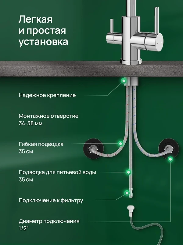 Смеситель для кухни Domaci Ливорно D8662CR цвет Хром