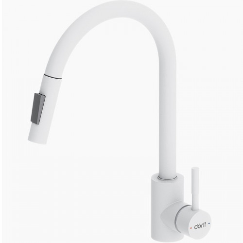 Смеситель для кухни Dorff Logic D3007533 Белый нержавеющая сталь