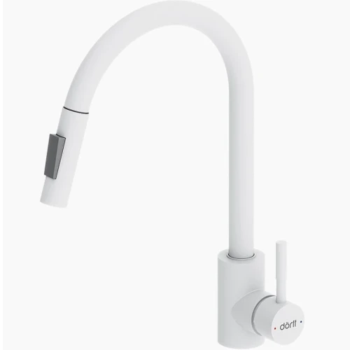 Смеситель для кухни Dorff Logic D3007533 Белый нержавеющая сталь