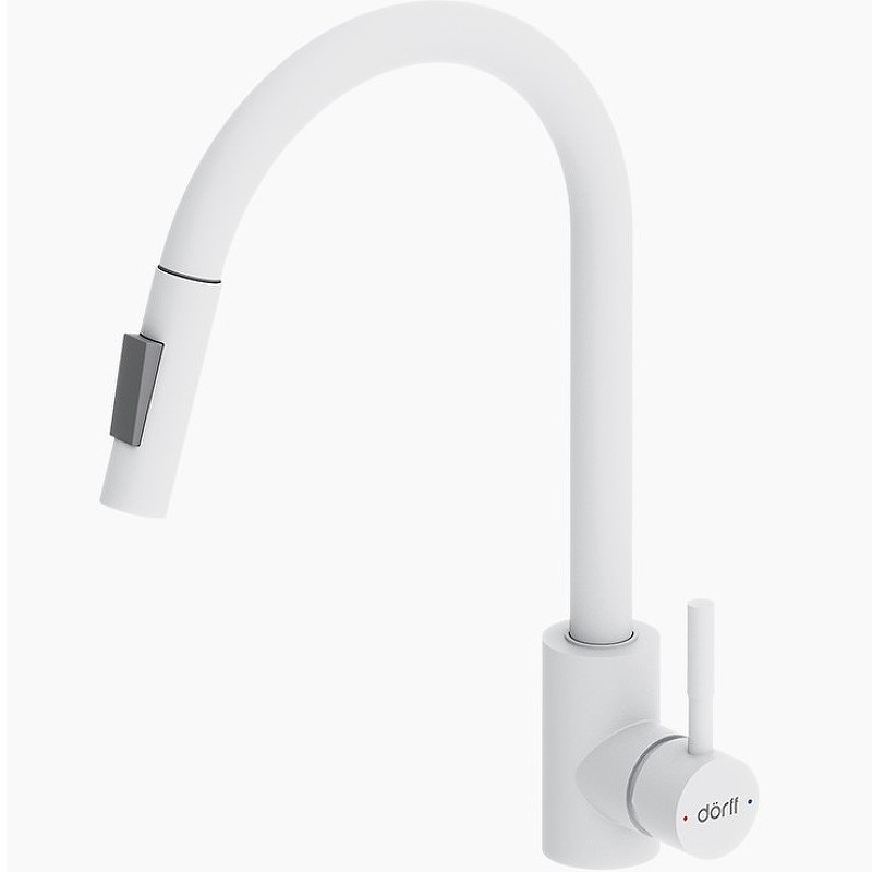 Смеситель для кухни Dorff Logic D3007533 Белый нержавеющая сталь