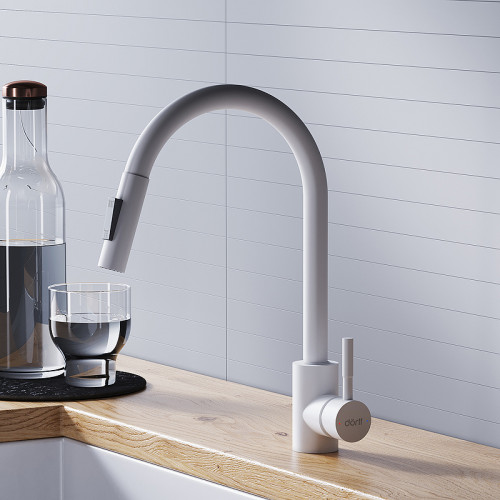 Смеситель для кухни Dorff Logic D3007533 Белый нержавеющая сталь