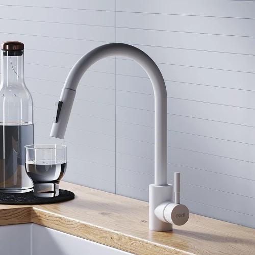 Смеситель для кухни Dorff Logic D3007533 Белый нержавеющая сталь