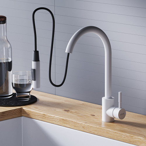 Смеситель для кухни Dorff Logic D3007533 Белый нержавеющая сталь