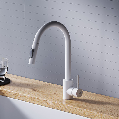 Смеситель для кухни Dorff Logic D3007533 Белый нержавеющая сталь