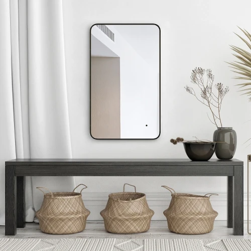 Зеркало Silver Mirrors Incanto 60 LED-00002538 с подсветкой Черное с бесконтактным выключателем и диммером стекло