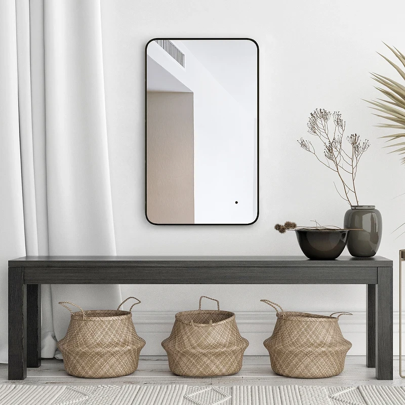 Зеркало Silver Mirrors Incanto 60 LED-00002538 с подсветкой Черное с бесконтактным выключателем и диммером стекло