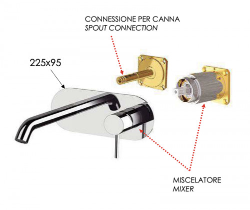 Смеситель для раковины Remer X Style X15KBBG цвет Золото брашированное