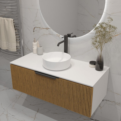 Тумба под раковину ЗОВ Кито 100 K100BT подвесная цвет Белый Тростник