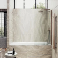 Шторка на ванну Maybah Glass MGV-94-2ш 800x1400 в широком профиле Бронза стекло сатиновое