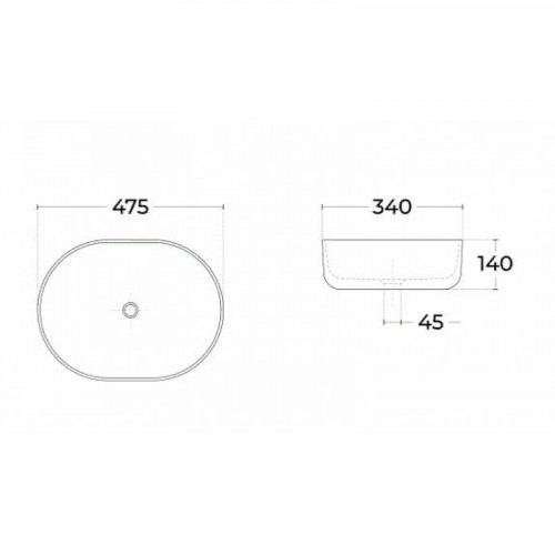 Раковина-чаша Sintesi 48 SIN-LVB-APP-404 Белая