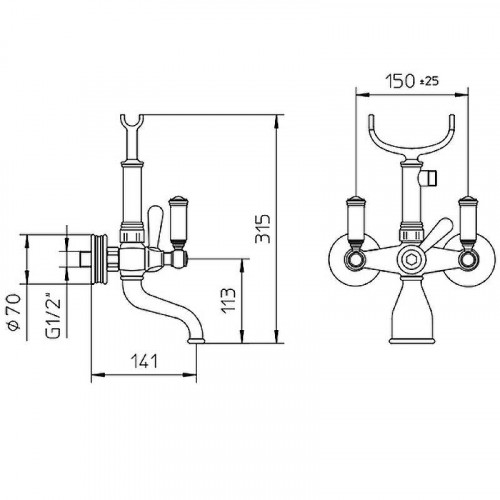 Смеситель для ванны Bossini Liberty Z001103.030 Хром
