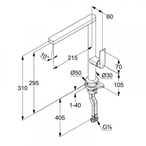 Смеситель для кухни Kludi Qord 568036675 цвет Черный матовый