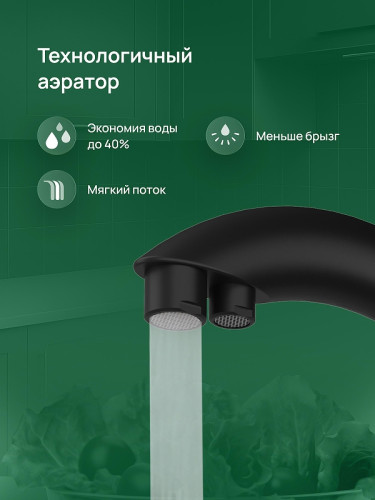 Смеситель для кухни Domaci Ливорно D8649BK цвет Черный матовый