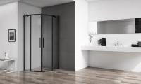 Душевой уголок BelBagno Acqua 90x90 ACQUA-R-2-90-C-NERO профиль Черный стекло прозрачное