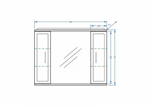 Зеркало со шкафом Stella Polar Концепт 90/С SP-00000131 с подсветкой Белое