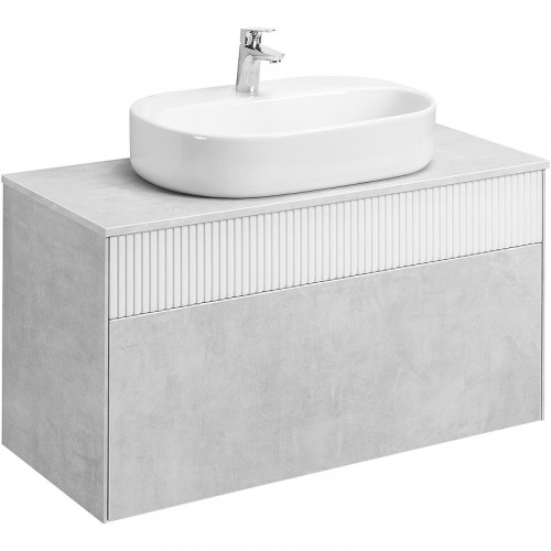 Тумба под раковину Aquaton Марбл 100 1A276301MH4C0 подвесная Слэйт Белый матовый МДФ / ЛДСП