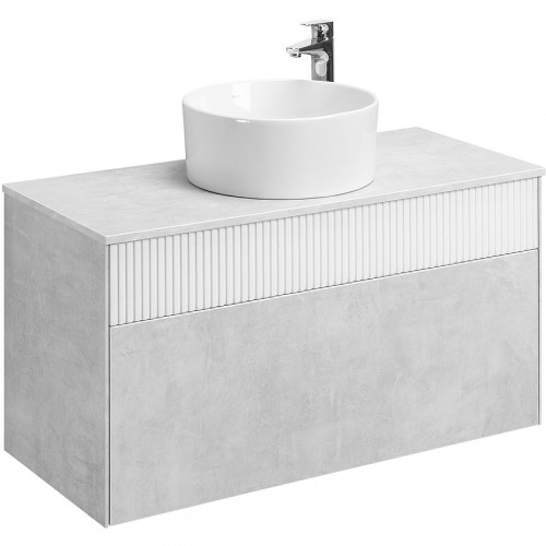 Тумба под раковину Aquaton Марбл 100 1A276301MH4C0 подвесная Слэйт Белый матовый МДФ / ЛДСП