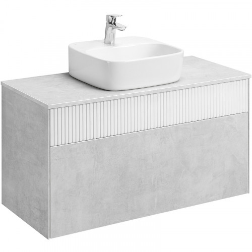 Тумба под раковину Aquaton Марбл 100 1A276301MH4C0 подвесная Слэйт Белый матовый МДФ / ЛДСП