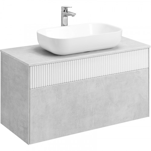 Тумба под раковину Aquaton Марбл 100 1A276301MH4C0 подвесная Слэйт Белый матовый МДФ / ЛДСП