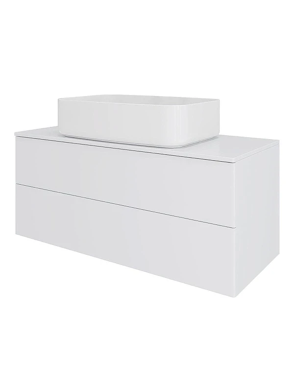 Тумба с раковиной Orange Отто 100 Ot-100TuMDF+B07-600W подвесная цвет Белый глянцевый