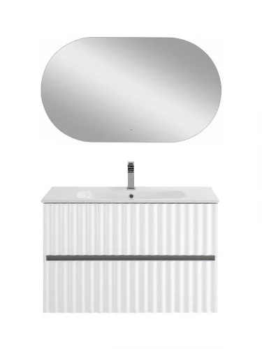 Тумба под раковину Art&Max Elegant 90 AM-ELEGANT-900-2C-SO-BM-LED подвесная цвет Белый матовый