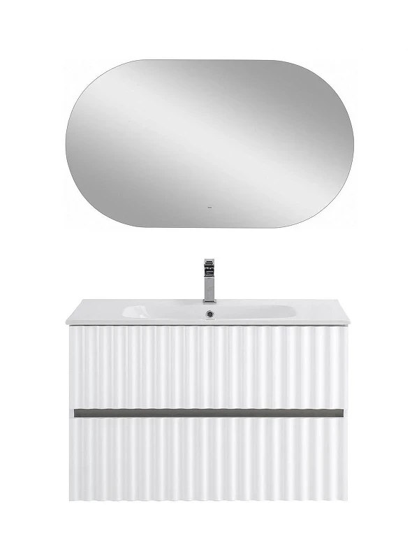 Тумба под раковину Art&Max Elegant 90 AM-ELEGANT-900-2C-SO-BM-LED подвесная цвет Белый матовый