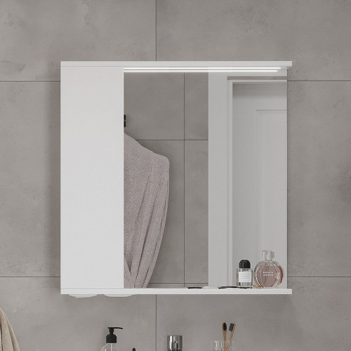 Зеркало со шкафом Volna Lake 70 L zsLAKE70.L-01 с подсветкой Белое