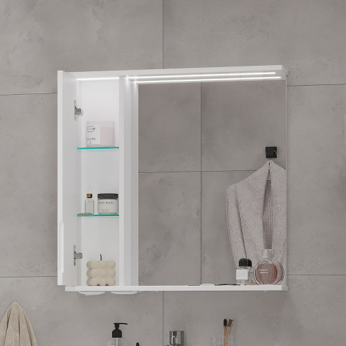 Зеркало со шкафом Volna Lake 70 L zsLAKE70.L-01 с подсветкой Белое