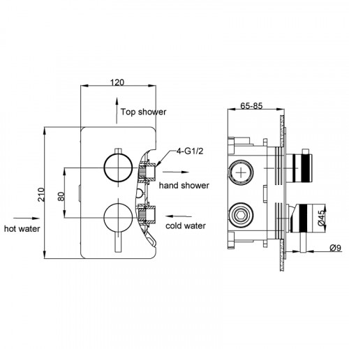 Смеситель для душа Boheme 135-2-G Золото