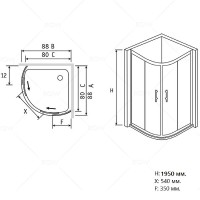 Душевой уголок RGW Passage PA-55 80х80 06085588-11 профиль Хром стекло прозрачное