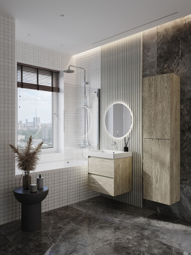 Тумба под раковину Roca Ona 60 A857613512 подвесная Светлый дуб