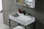 Консоль с раковиной Abber Stein 80 AS2630 Белая матовая