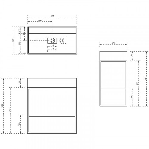Консоль с раковиной Abber Stein 80 AS2630 Белая матовая