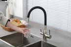 Смеситель для кухни Frap H69 F4396-5 Сатин Черный латунь