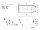 Чугунная ванна Vinsent Veron Devon 175x70 VDV1757045H/E60327CH-AS цвет Белый с хромированными ручками и антискользящим покрытием