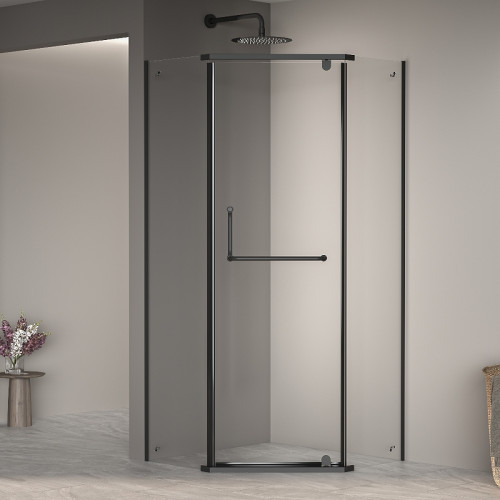 Душевой уголок RGW Passage PA-081B 120x120 35088122-14 профиль Черный стекло прозрачное