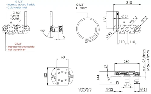 Смеситель для душа Remer Chrono CH97D2PBO цвет Белый матовый