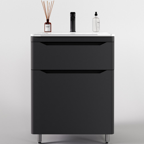 Тумба под раковину Style Line Марелла 60 Люкс Plus СС-00002397 Серый матовый антискрейтч МДФ / ЛДСП