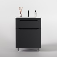 Тумба под раковину Style Line Марелла 60 Люкс Plus СС-00002397 Серый матовый антискрейтч МДФ / ЛДСП