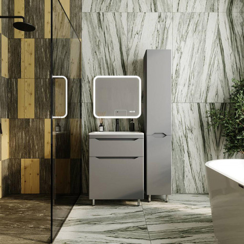 Тумба под раковину Style Line Марелла 60 Люкс Plus СС-00002397 Серый матовый антискрейтч МДФ / ЛДСП