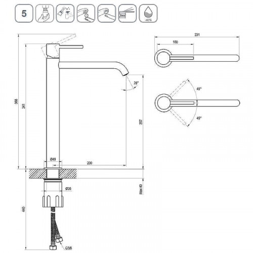 Смеситель для раковины Ravak Espirit ES 015.20GB X070311 Графит
