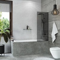 Шторка на ванну Reflection 50х140 RX14050TBL-04 профиль Черный стекло тонированное