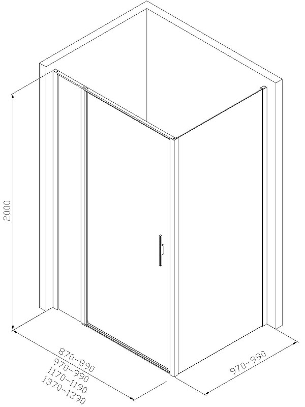 Душевой уголок Allen Brau Priority 120x100 3.31031.00+3.31046.00 цвет профиля Хром стекло прозрачное