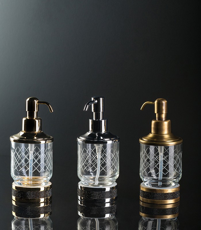 Дозатор для жидкого мыла Boheme Royal Cristal 10929-G-B Золото
