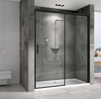 Душевая дверь Abber Komfort 120 AG93120B профиль Черный стекло прозрачное