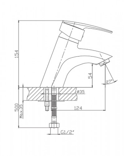 Смеситель для раковины Haiba HB1006 Хром