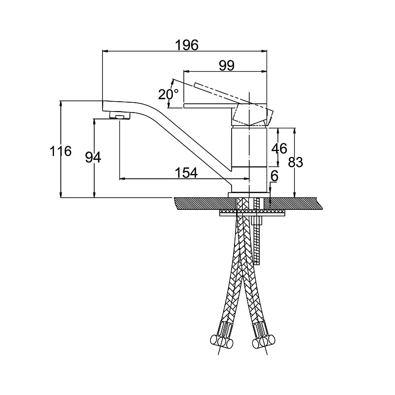 Смеситель для раковины Kaiser Sonat 34010-1 Бронза латунь