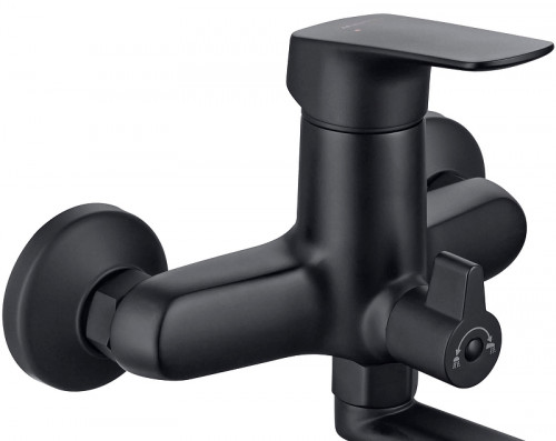 Смеситель для ванны Aquatek Вега AQ1033MB универсальный Черный матовый латунь на стену