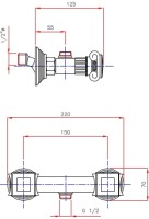 Смеситель для душа Cezares Olimp OLIMP-DS-02-Sw Бронза латунь на стену