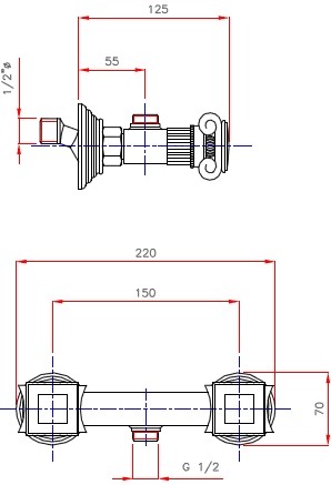 Смеситель для душа Cezares Olimp OLIMP-DS-02-Sw Бронза латунь на стену